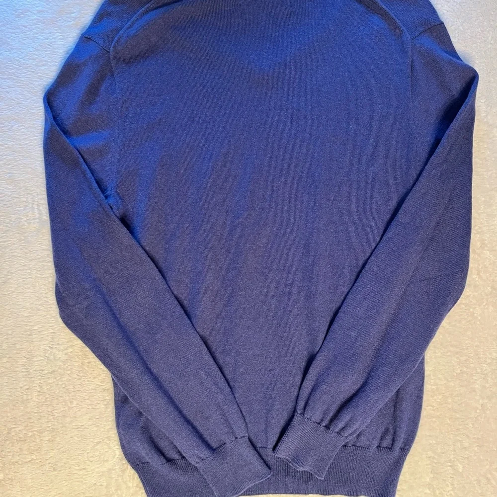 J.Crew Men’s Cotton Cashmere V Neck Sweater Blue Purple Small
